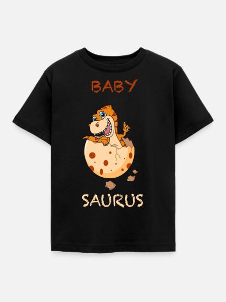 Dino Baby - Kinder T-Shirt - Schwarz