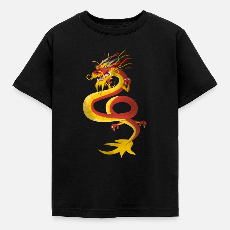 kompletter Drache - Kinder T-Shirt - Schwarz
