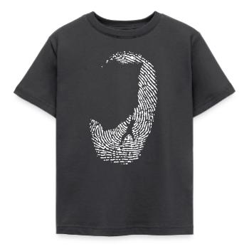 Monochromes Fingerabdruckkreis-Design - Kinder T-Shirt - Dunkelgrau - Vorne - AI Model Kid Female (0cm)