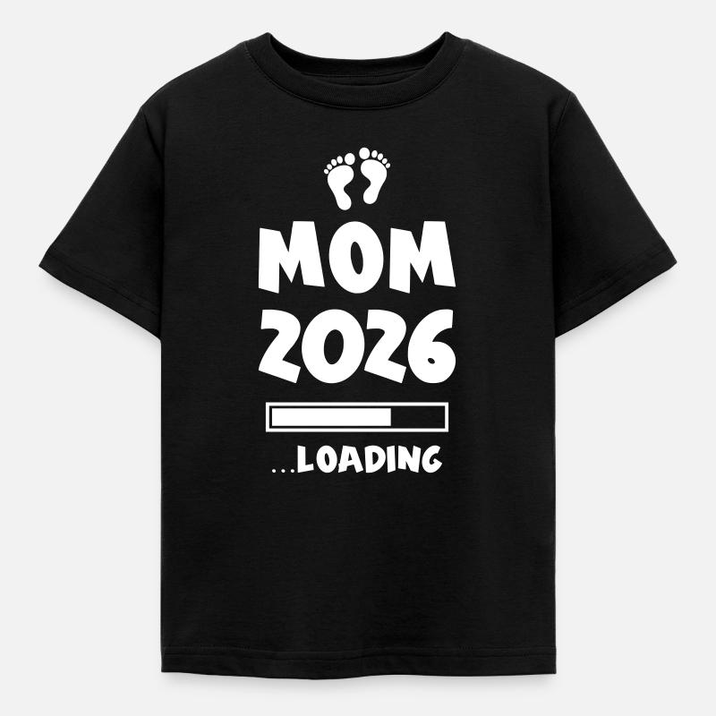 Mom 2026 Loading Mama - Børne-T-shirt - sort