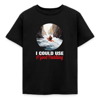 Kajakfahren, Kajakfahren, Paddeln, Paddeln - Kinder T-Shirt - Schwarz - Vorne - AI Model Kid Female (0cm)