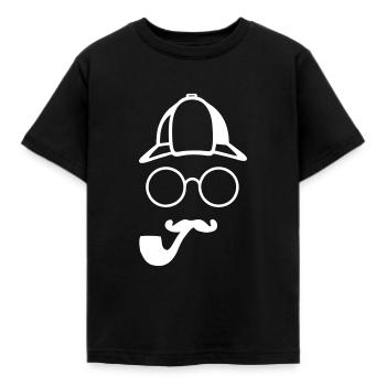 Détective Sherlock Minimaliste - T-shirt Enfant - noir - Devant - AI Model Kid Female (0cm)