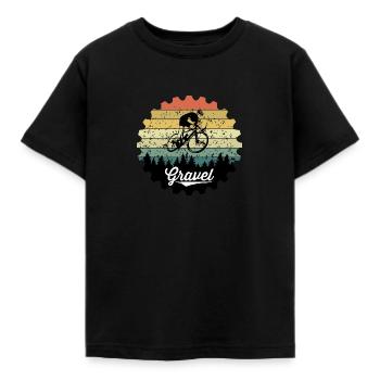 Gravel Bike Gravelbike MTB Fahrrad Rad Biker Kies - Kinder T-Shirt - Schwarz - Vorne - AI Model Kid Female (0cm)