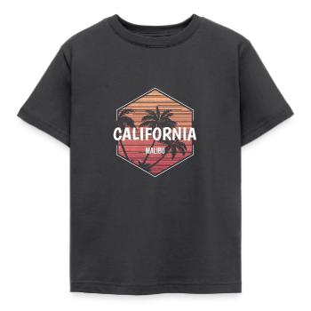 Malibu California Beach Vacation Souvenir - Kids' T-Shirt - dark grey - Front - AI Model Kid Female (0cm)