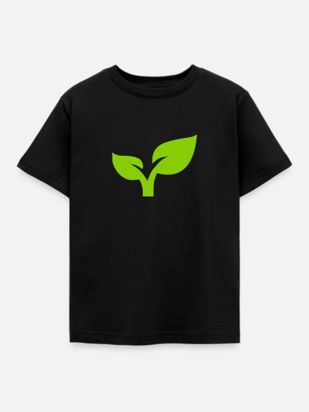 Pflanze - Kinder T-Shirt - Schwarz