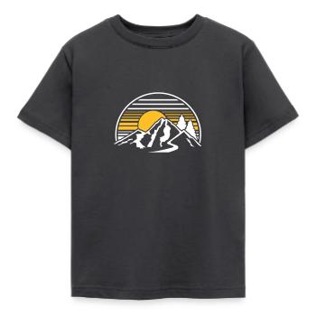 mountains - Kids' T-Shirt - dark grey - Front - AI Model Kid Female (0cm)