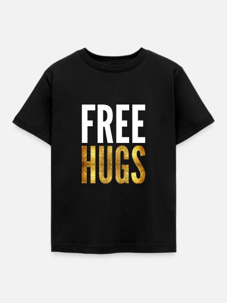 Kostenlose Umarmungen - Kinder T-Shirt - Schwarz