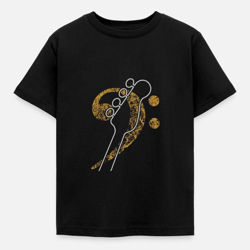 Clé de basse, clé de basse, distre de guitare basse - T-shirt Enfant - noir