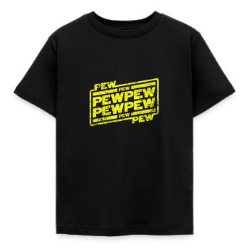 Pew Pew Pew - Kids' T-Shirt - black - Front - AI Model Kid Female (0cm)