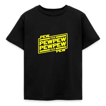 Pew pew pew - Kids' T-Shirt - black - Front - AI Model Kid Female (0cm)
