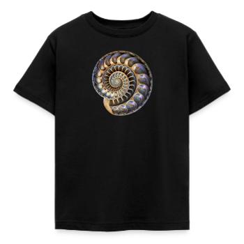 Fibonacci spiral, shell, golden ratio - Kids' T-Shirt - black - Front - AI Model Kid Female (0cm)