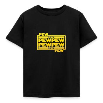 Pew Pew Pew - Kinder T-Shirt - Schwarz - Vorne - AI Model Kid Female (0cm)