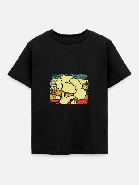 Brokkoli - Kinder T-Shirt - Schwarz
