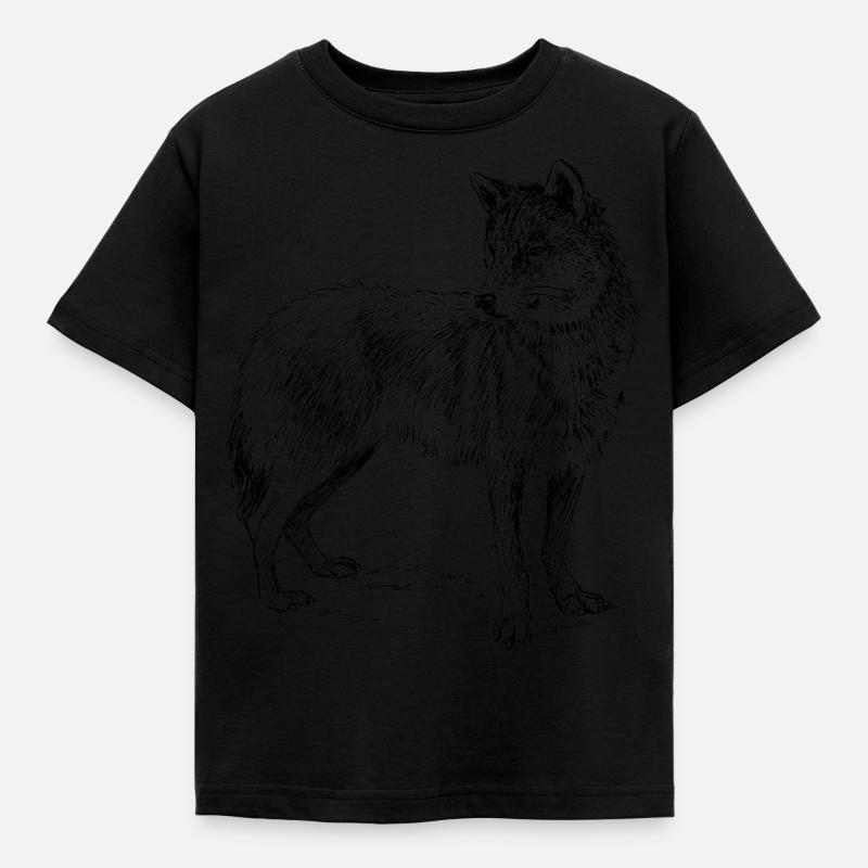 Wolf - Kids' T-Shirt - black