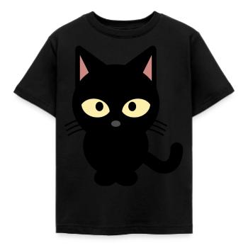 Schwarze Katze - Kinder T-Shirt - Schwarz - Vorne - AI Model Kid Female (0cm)