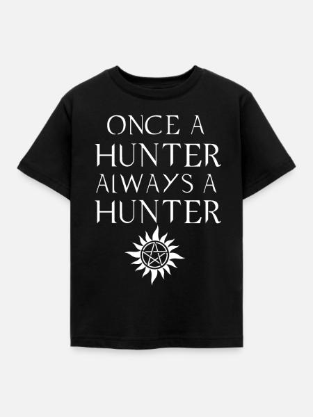 HUNTER, GESCHENK - Kinder T-Shirt - Schwarz