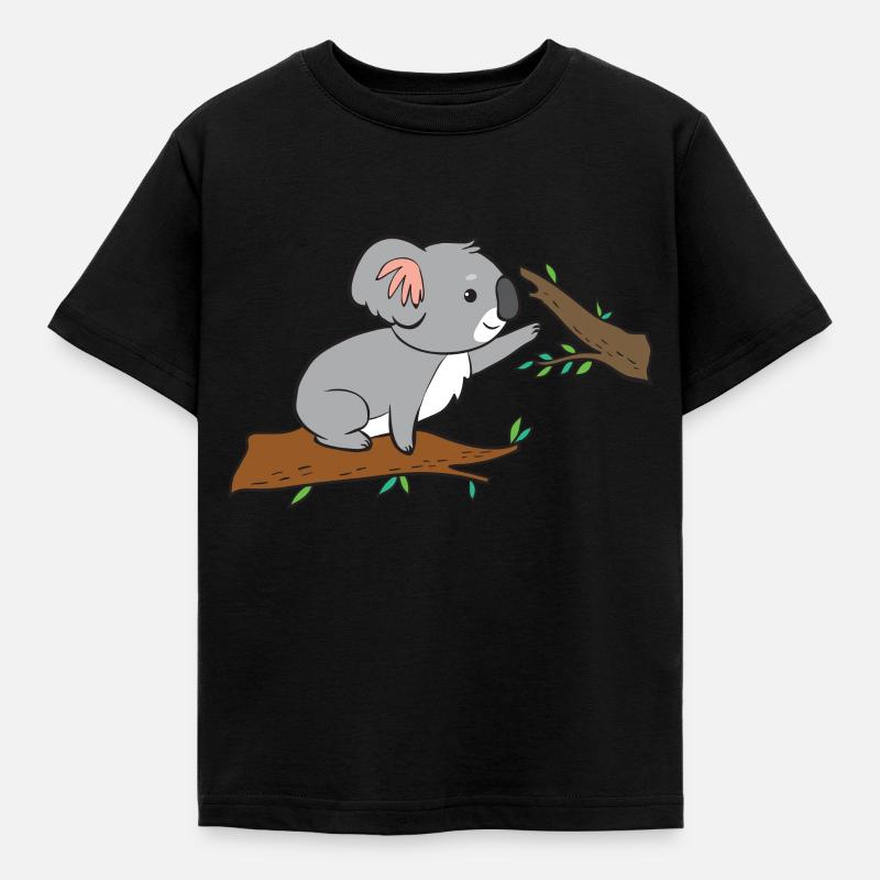 Koala - while climbing - Kids' T-Shirt - black