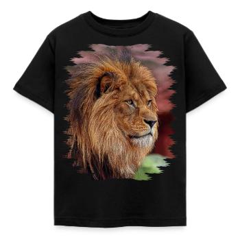 Löwe - Kinder T-Shirt - Schwarz - Vorne - AI Model Kid Female (0cm)