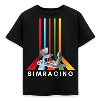 Simracer, Simracing, Cockpit, Wheelchair Gift - Kinder T-Shirt - Schwarz - Vorne - AI Model Kid Female (0cm)