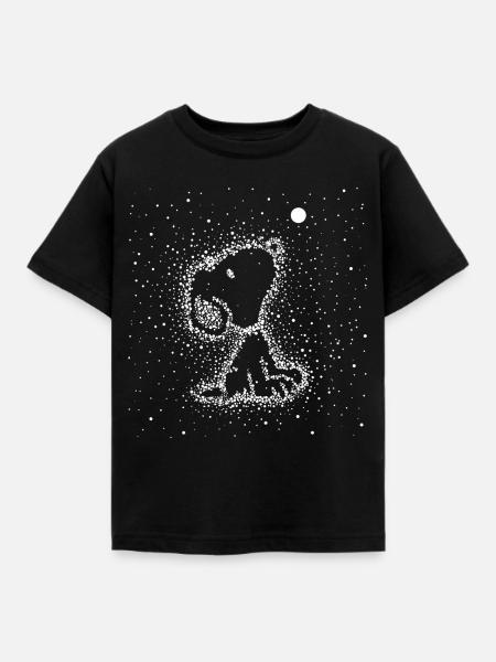 Peanuts Snoopy Sterne Sternzeichen - Kinder T-Shirt - Schwarz