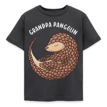 Grandpa Pangolin - Kids' T-Shirt - dark grey - Front - AI Model Kid Female (0cm)