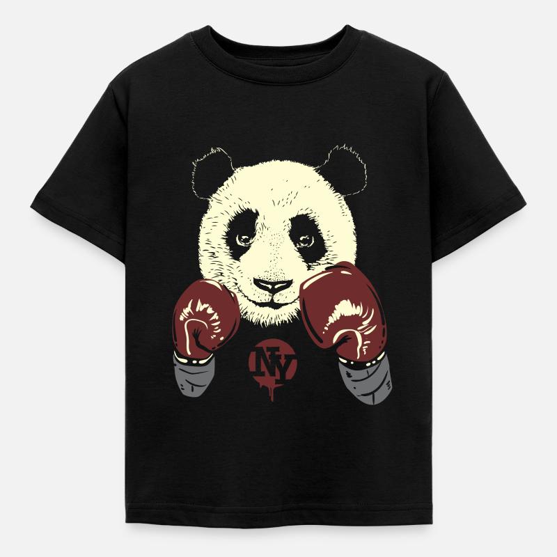 Panda - Kinder T-Shirt - Schwarz
