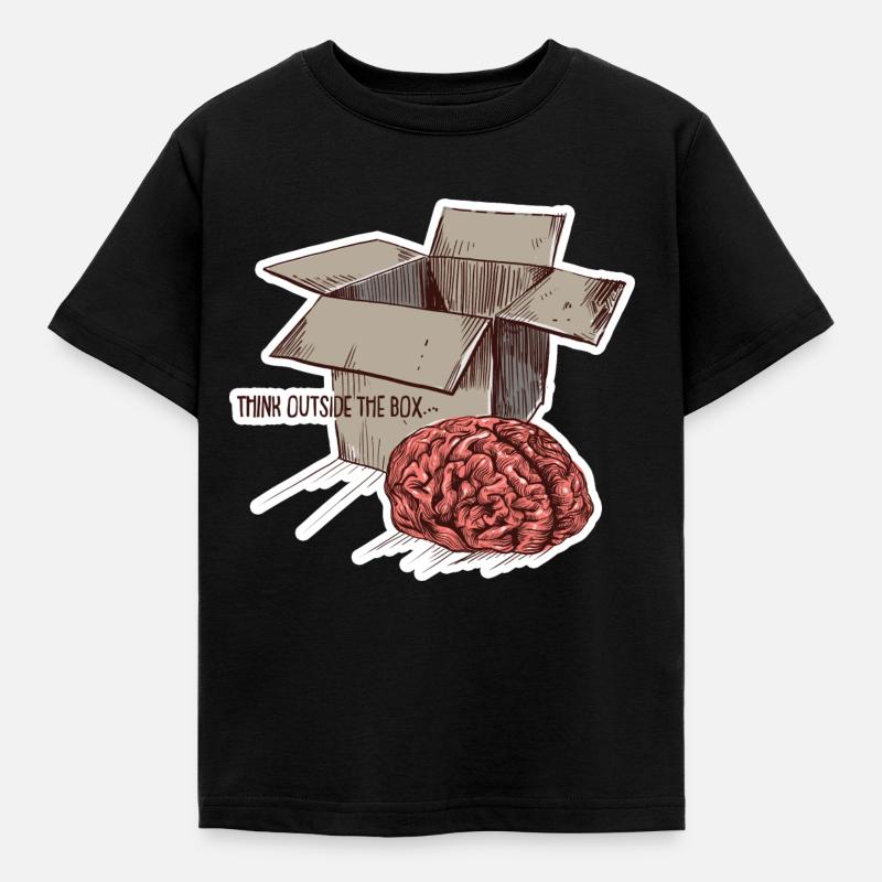Denken Sie außerhalb der Box Farbe - Kinder T-Shirt - Schwarz