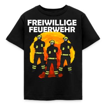 Freiwillige Feuerwehr - Kinder T-Shirt - Schwarz - Vorne - AI Model Kid Female (0cm)