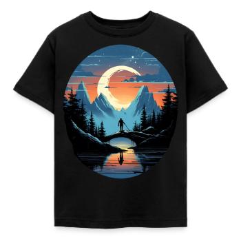Nocturnal magic - Kids' T-Shirt - black - Front - AI Model Kid Female (0cm)
