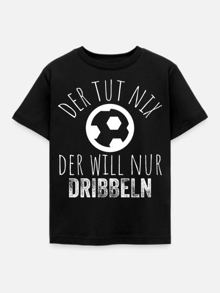 Fußball Dribbeln Fußballer Geschenk - Kinder T-Shirt - Schwarz