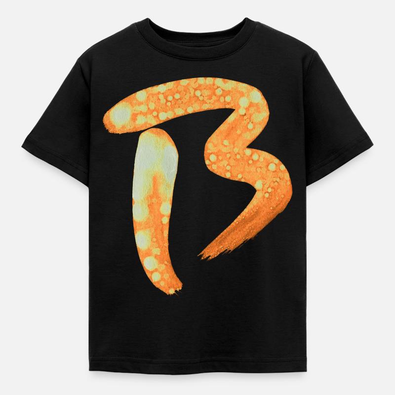 B - Aquarell - Kinder T-Shirt - Schwarz