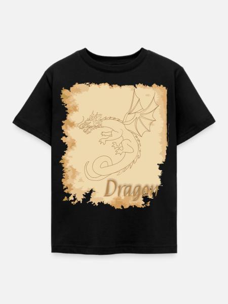 Uralter Drache - Kinder T-Shirt - Schwarz