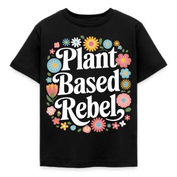 Vegetarian Vegan Veggie Vegetarian - Kids' T-Shirt - black - Front - AI Model Kid Female (0cm)