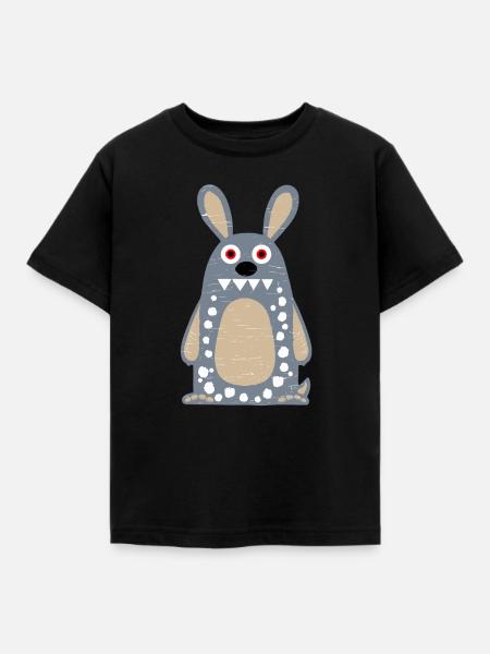 Crazy Rabbit - Kinder T-Shirt - Schwarz