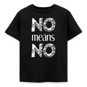 Nein heißt Nein Geschenkidee Feminismus Consent  - Kinder T-Shirt - Schwarz - Vorne - AI Model Kid Female (0cm)