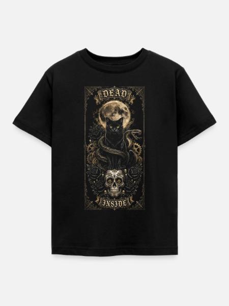 Mystic Cat mit alchemistischem Andenken - Kinder T-Shirt - Schwarz