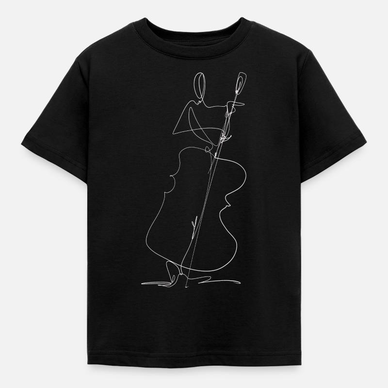 Kontrabass - Kinder T-Shirt - Schwarz