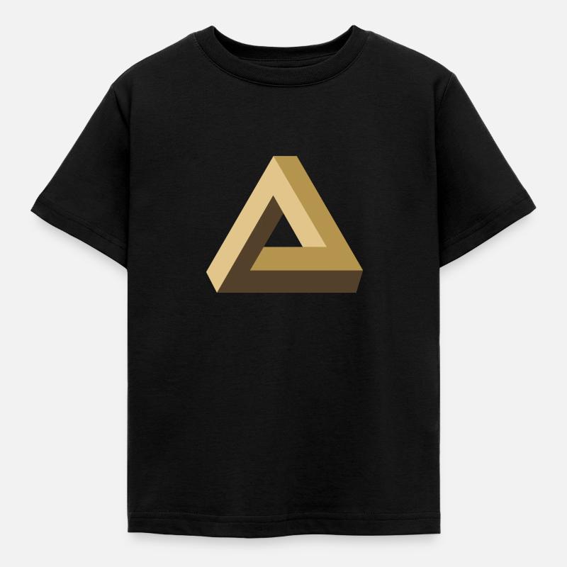 Tribar, Optics, Illusion, Triangle, Geometry, Math - Kids' T-Shirt - black