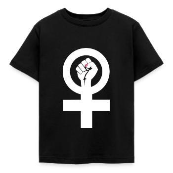 Frauerpower Gleichberechtigung Feminismus - Kinder T-Shirt - Schwarz - Vorne - AI Model Kid Female (0cm)