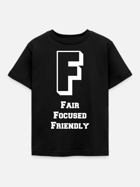 Buchstabe &Zeichen (F) - Kinder T-Shirt - Schwarz