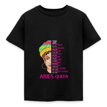 Sternzeichen Widder - Kinder T-Shirt - Schwarz - Vorne - AI Model Kid Female (0cm)