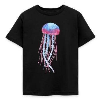 Qualle - Kinder T-Shirt - Schwarz - Vorne - AI Model Kid Female (0cm)