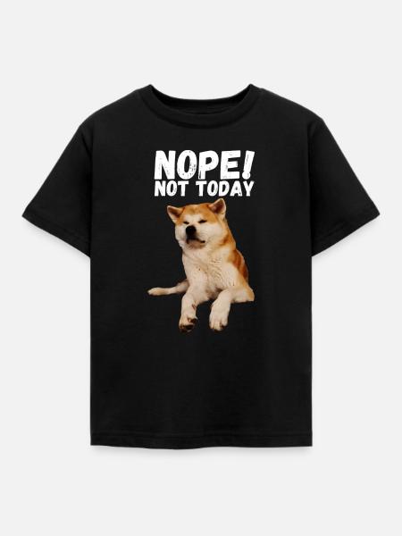 Akita Nope not today - Kinder T-Shirt - Schwarz