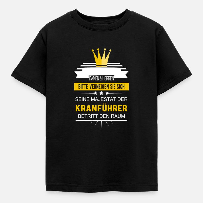 Kranführer Kranfahrer - Kinder T-Shirt - Schwarz