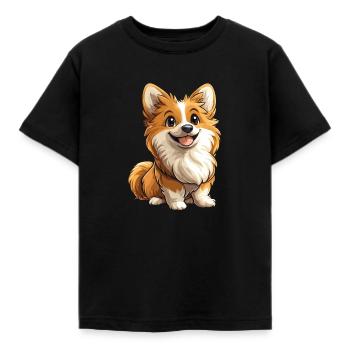 Hund niedlicher Zwergspitz - Kinder T-Shirt - Schwarz - Vorne - AI Model Kid Female (0cm)