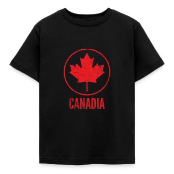 Kanada - Kinder T-Shirt - Schwarz - Vorne - AI Model Kid Female (0cm)