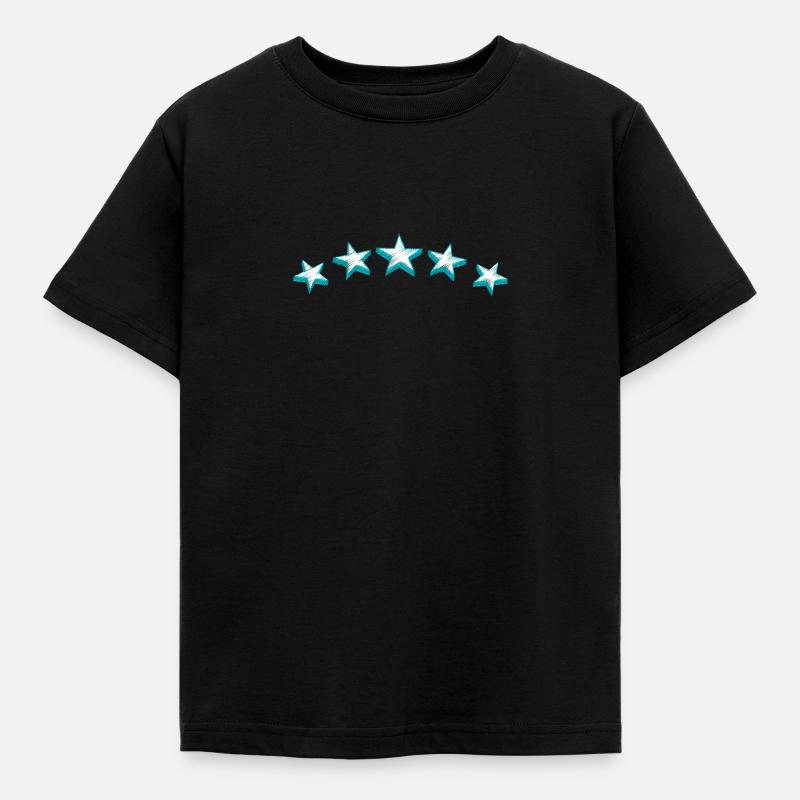 Sterne türkis - Kinder T-Shirt - Schwarz