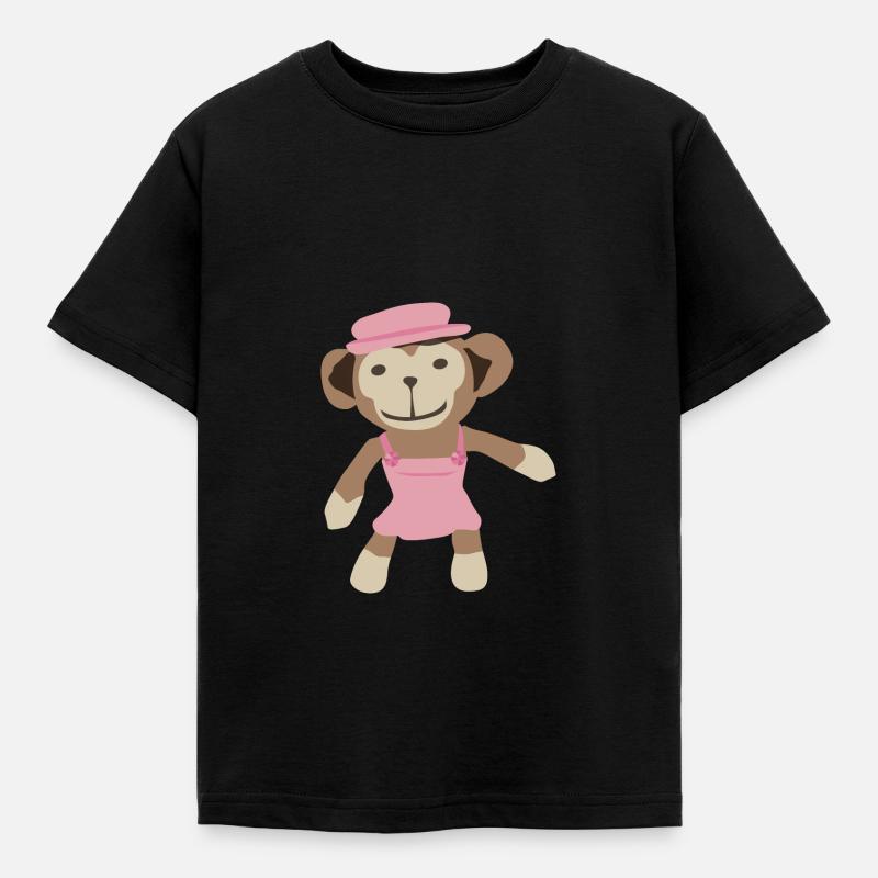 Madame singe Monkey rose - T-shirt Enfant - noir