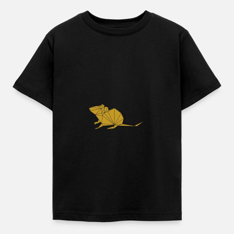 Maus geometrisch - Kinder T-Shirt - Schwarz
