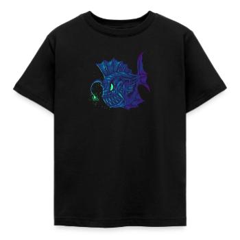angler fish Dive Diver - Kids' T-Shirt - black - Front - AI Model Kid Female (0cm)
